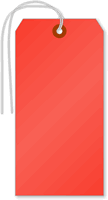 Fluorescent Red Tags (with strings)