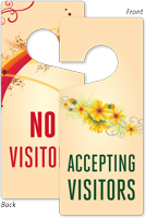 Accepting Visitors No Visitors 2-Sided Door Hanger Tag