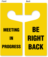 Be Right Back 2-Sided Door Hanger