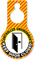 Controlled Environment Keep Door Closed Hang Tag