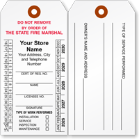 Arkansas Custom Fire Extinguisher Recharge Tag