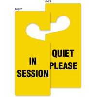 In Session Quiet Please Door Hang Tag