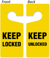 Keep Locked / Keep Unlocked 2-Sided Door Hanger