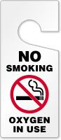 No Smoking Oxygen In Use Door Hanging Tag