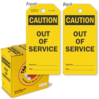 Caution Out of Service Lock Out Tag in a Box