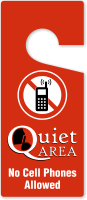 Quiet Area No Cellphones Allowed Door Hang Tag