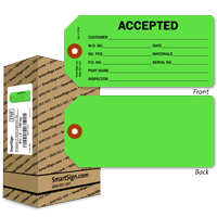 Accepted Tag in fluorescent green with Fiber Patch