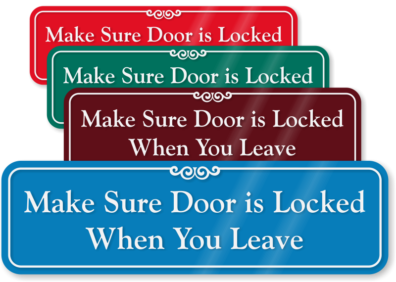 Please Keep Door Locked at All Times Sign Sticker for Sale by, please lock  the door