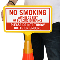 No Smoking Within 25 Feet ConeBoss Sign