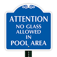 No Glass Allowed In Pool Area SignatureSign