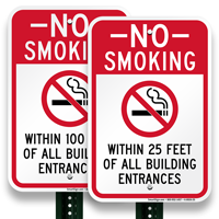 No Smoking Within 25 Feet Sign