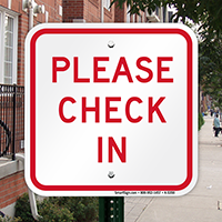 Please Check In Sign