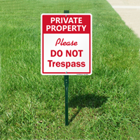 Private Property Please Do Not Trespass Sign