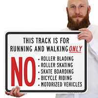 Track Running Walking No Vehicles Sign