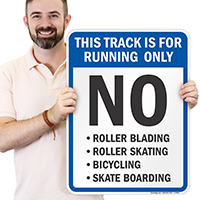 Track Running Only Sign