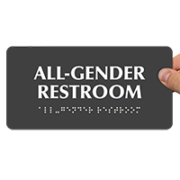 All Gender Restroom Sign with Braille