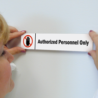 Authorized Personnel Only Stacking Magnetic Door Sign