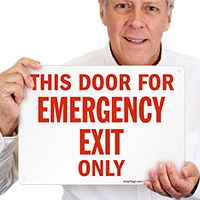 Door Emergency Exit Only Sign