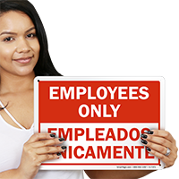 Employees Only Bilingual Sign