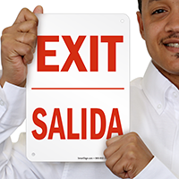 Bilingual Exit Salida Sign