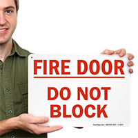 Fire Door Do Not Block Sign