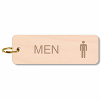 Men Restroom Wood Key Chain