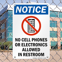 Equipment in Use, No Cell Phones Sign