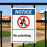 Notice No Soliciting Sign