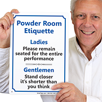 Powder Room Etiquette Ladies Gentlemen Restroom Sign