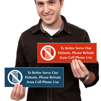 Please Refrain From Cell Phone Use Sign