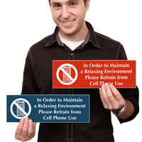 Please Refrain From Cell Phone Use Sign