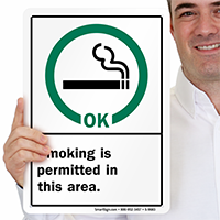 Smoking Permitted In This Area Sign