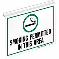 Smoking Permitted In This Area Z-Sign for Ceiling