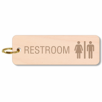 Unisex Restroom Wood Keychain