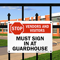 STOP: Vendors Visitors Must Sign In Sign