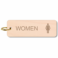 Women Restroom Wood Key Chain