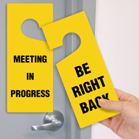 Be Right Back 2-Sided Door Hanger