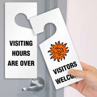 Visiting Hours Over / Visitors Welcome Door Hanger