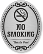 No Smoking Thank You Anodized Aluminum Door Sign