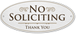 No Soliciting, Thank You DiamondPlate™ Door Sign