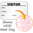 Visitor Badge with Company, Shows Void Next Day