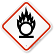GHS Oxidizing Flame Over Circle Pictogram ISO Sign