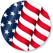 Flag alone Hard Hat Decal