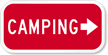 Camping (With Right Arrow) Sign