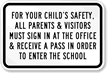 For Your Child's Safety Sign