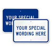 Custom Blue Horizontal Template Parking Sign