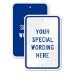 Custom Blue Vertical Template Parking Sign