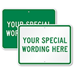 Custom Green Horizontal Template Parking Sign