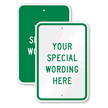 Custom Green Vertical Template Parking Sign