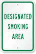 Designated Smoking Area Sign